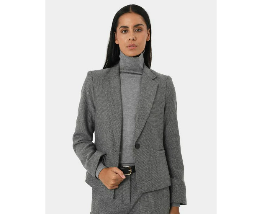 Forcast Women's Maeve Cropped Blazer - Grey