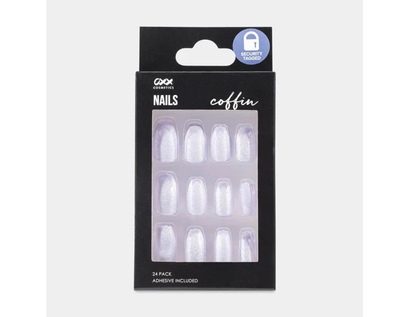 False Nails 24 Pack, Coffin Shape, Lilac - OXX Cosmetics