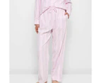 Flannelette Sleep Pyjama Pants - Pink