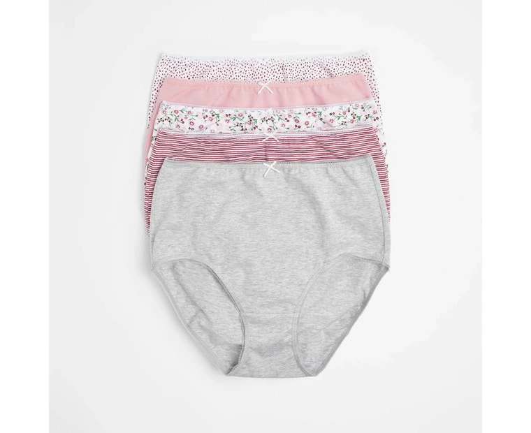 Target 5 Pack Cotton/Elastane Full Briefs - Pink