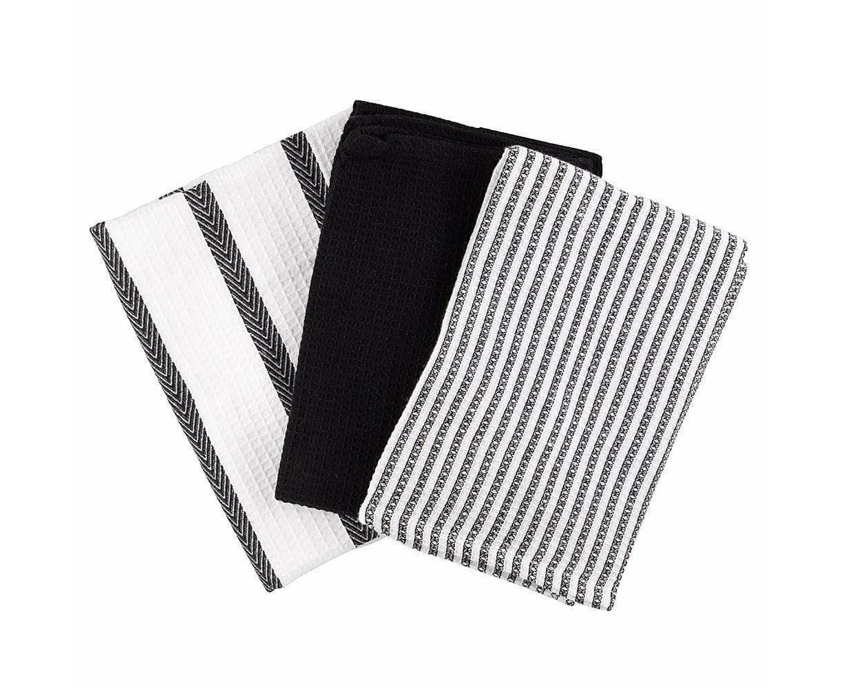 Scullery Pura Tea Towel Set of 3 Black