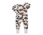 Bonds Baby Zip Wondersuit - Dinosaur Explore/Brown Multi