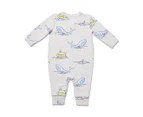 Marquise Baby Submarines Long Sleeve Footless Zipsuit - Grey Marle