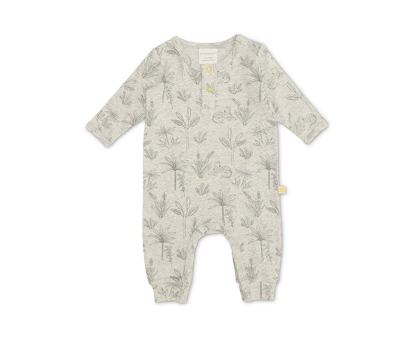 Marquise Baby Leopard Print Footless Growsuit - Oatmeal