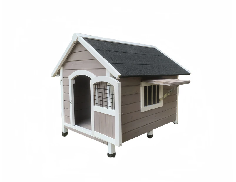 YES4PETS L Timber Pet Dog Kennel House Puppy Wooden Timber Cabin