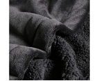 Serene Hudson Fleece and Sherpa Reverse Blanket Charcoal