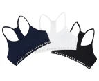 Bonds Youth Girls' Hipster Racer Crop Top 3-Pack - Deep Arctic/Black/White