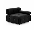 Foret 2 Seater Sofa Modular Arm Seat Tufted Velvet Lounge Couch Chaise Black