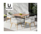 Livsip Outdoor Dining Setting Lounge Patio Furniture Table Chairs Set 4 Seater