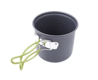 2Pcs/Set Portable Outdoor Travel Camping Picnic Cookware Aluminum Alloy Pot(Green)