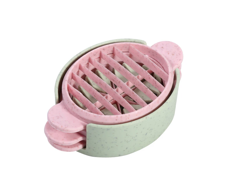 Multifunction Wheat Straw Boiled Egg Cutter Slicer Chopper Sectioner Kitchen Tool New (Green)