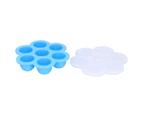 7‑Grid Sky Blue Baby Food Supplement Box Silicone Food Storage Container With Lid For Baby