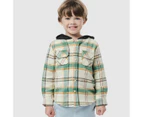 Piping Hot Hooded Flannel Shirt - Neutral