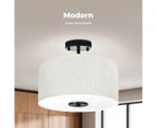 Emitto Led Ceiling Light Modern Bedroom Pendant Lights Linen Shade Flush