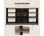 Levede Industrial Bar Cabinet Buffet Sideboard Wine Steamrack Glasses 140cm Wide
