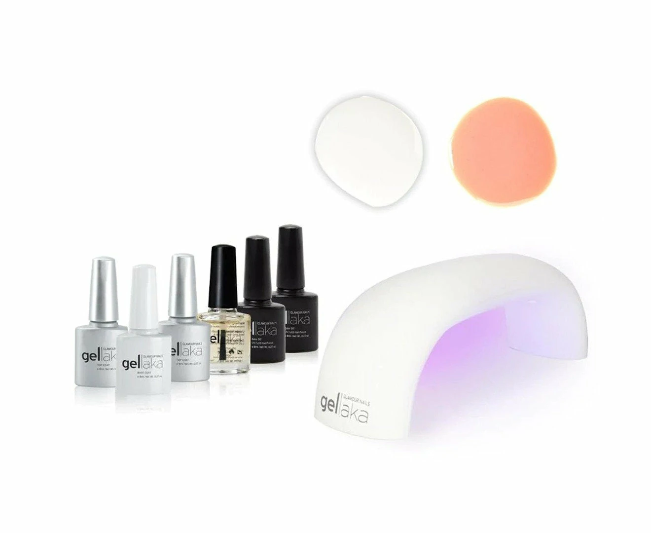 Gellaka PRO Matte or Shine Gel Nail Kit - French Beige - 2 colors