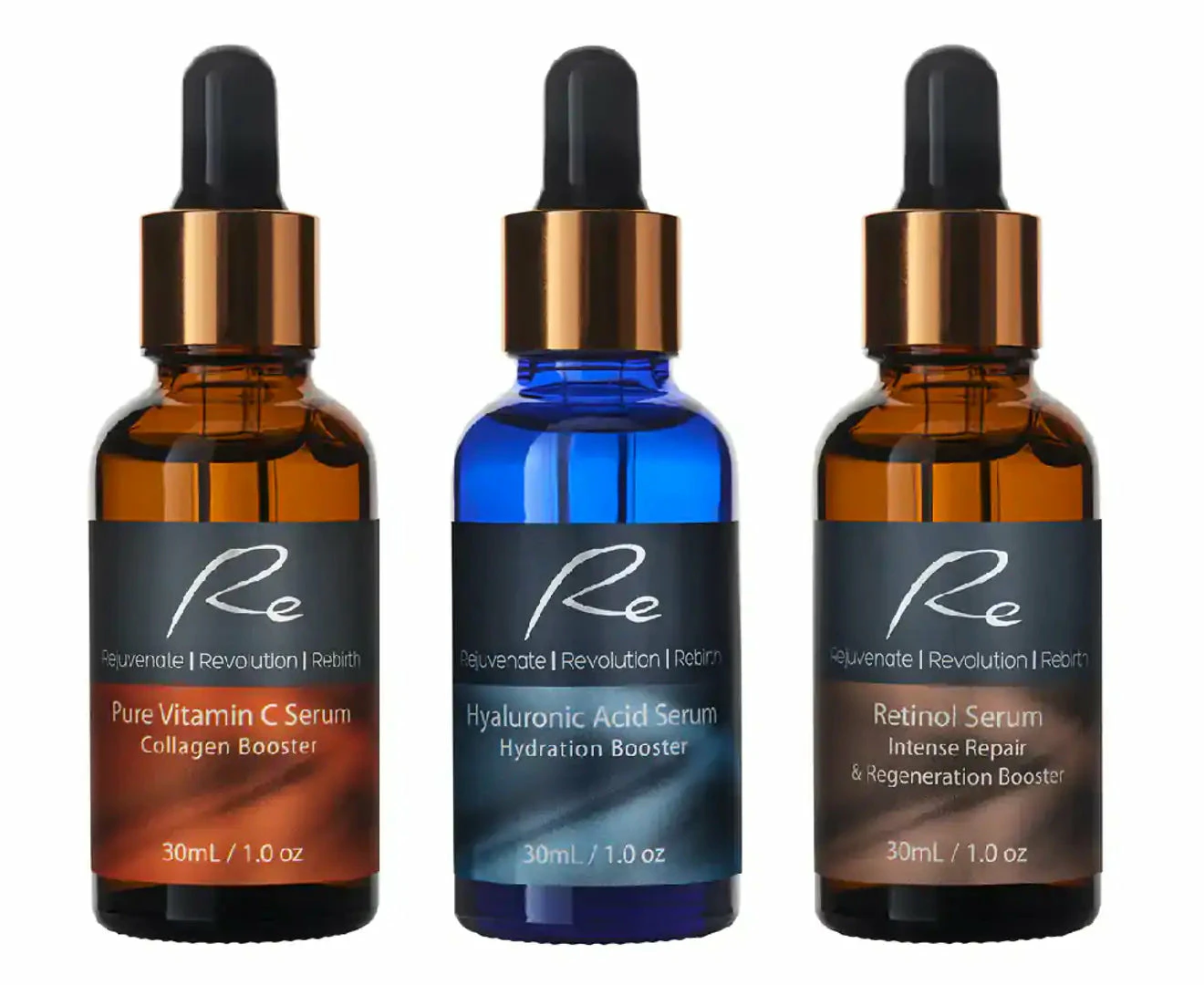 3 x Re Facial Serums - Renew Treatment AM/PM - 3x30mL