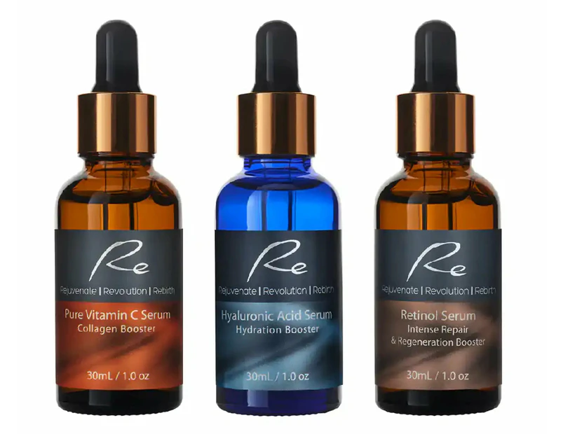 3 x Re Facial Serums - Renew Treatment AM/PM - 3x30mL