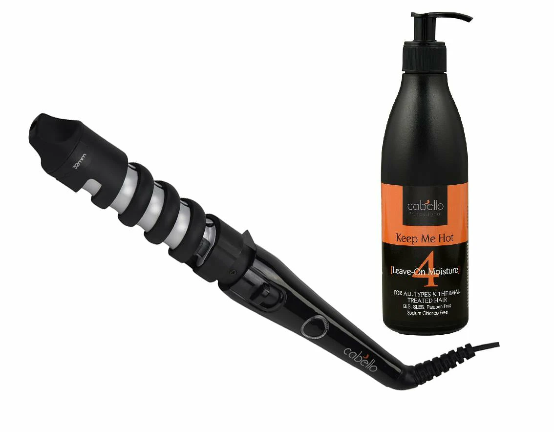 Cabello Voluminous Hair Curler + Leave On Moisture 'Keep Me Hot'