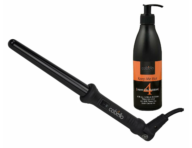 Cabello Tapered Curling Iron + Leave On Moisture 'Keep Me Hot'