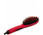 Cabello Glow Straightening Brush with Serum Oil 'Keep Me Hot' - Red