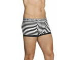 5 x Bonds Mens Striped Fit Trunk Trunks Underwear Black White Cotton/Elastane - White/Black (29X)