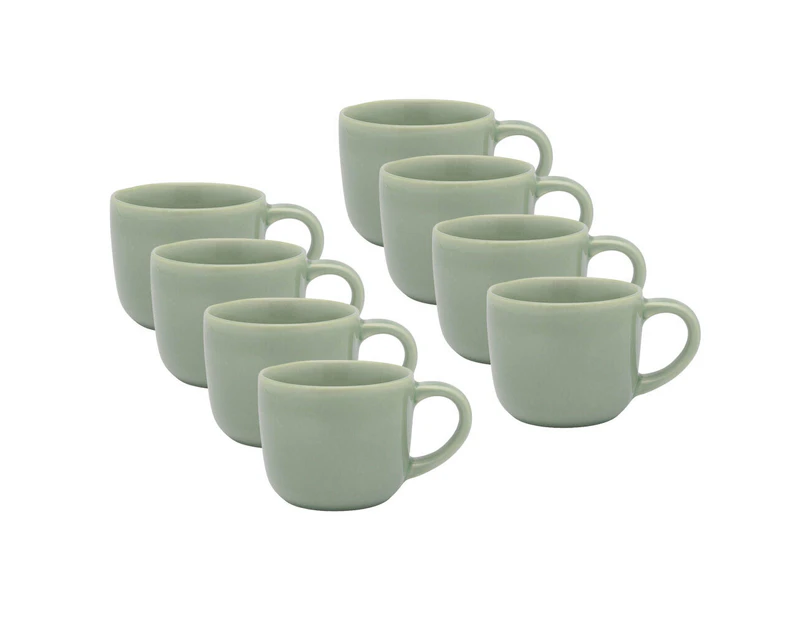 8pc Ecology Element Stoneware 120ml Cuddle Mug Water/Juice Drink Cup Set Dew