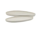 2pc Ecology Domus 32/26cm Stoneware Oval Serving Platter Set Tableware Ecru