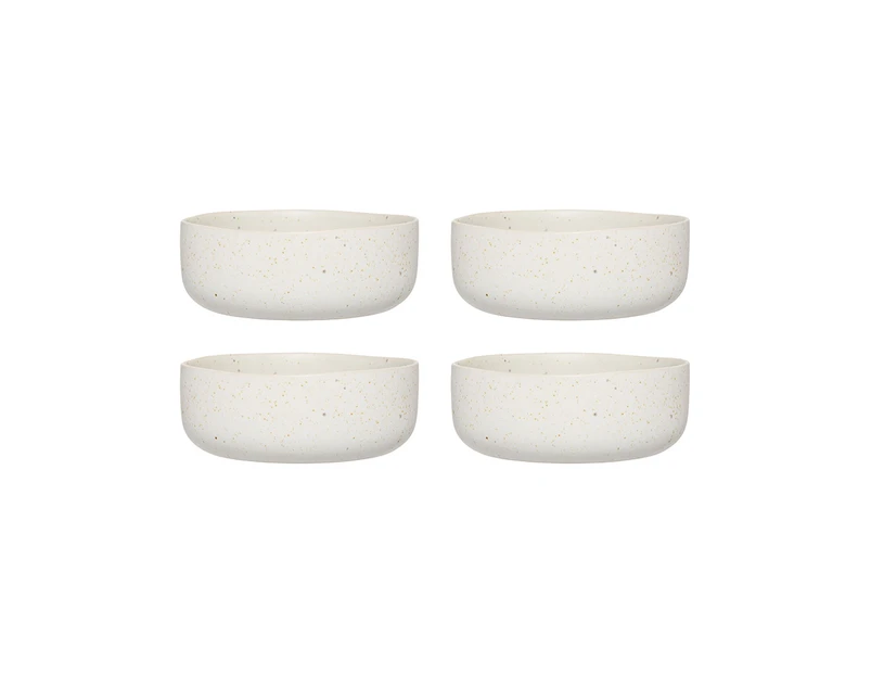 4pc Ecology Domus 16cm Stoneware Soup/Noodle Bowl Set Dish Round Tableware Ecru