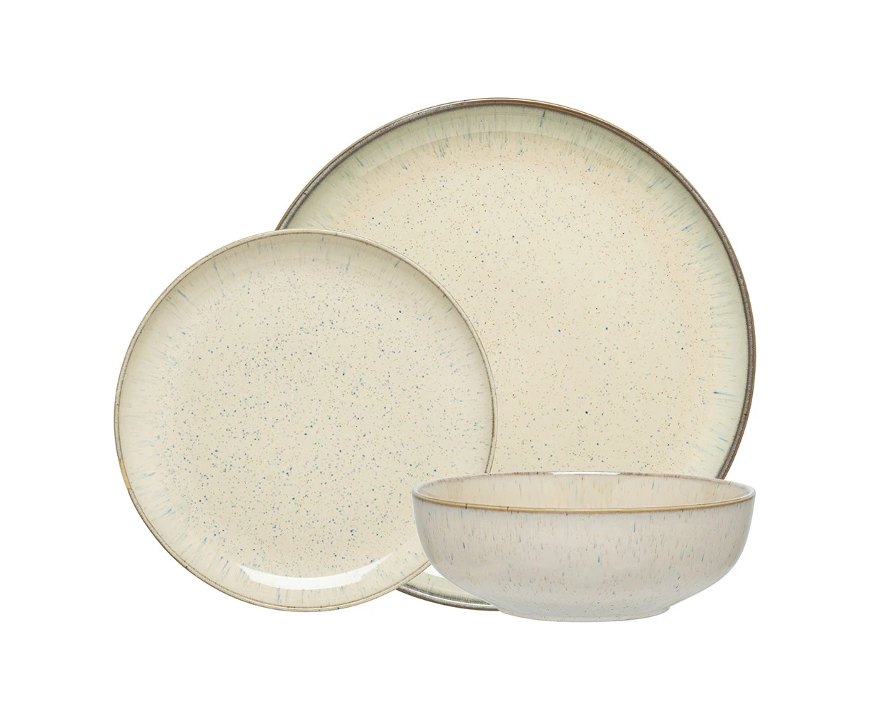 12pc Ecology Element Stoneware Dinner Set Side/Plate/Bowl Round Tableware Doe