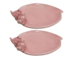 2x Ceramic 16cm Decorative Bird Dish Serving Fruit/Dessert Plate Serve Tray Pink