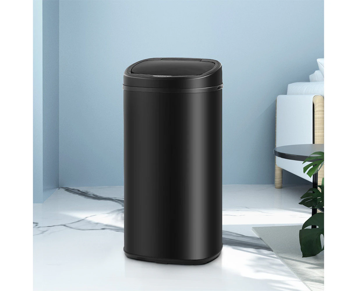 Devanti 68L Motion Sensor Bin Rubbish Automatic Black