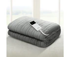 Giselle Bedding Washable Heated Electric Throw Rug Snuggle Blanket Fleece Remote Control Timer 9 Heat Settings Sofa Lounge Living Room Office Silver