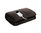 Giselle Bedding Electric Throw Rug Heated Blanket Washable Soft Fleece Winter Warm Remote Control Timer 9 Heat Settings Lounge LivingRoom Office Brown