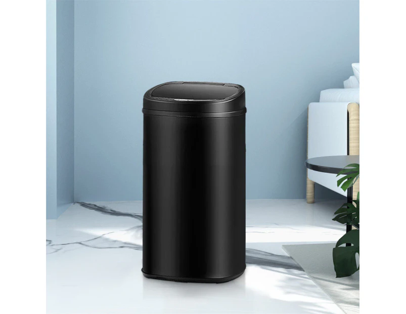 Devanti 58L Motion Sensor Bin Rubbish Automatic Black