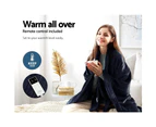Giselle Bedding Washable Heated Electric Throw Rug Blanket Fleece Remote Control Timer 9 Heat Settings Sofa Lounge Living Room Office Winter Charcoal