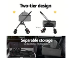 i.Pet Pet Stroller 2-tier Dog Pram Large Cat Carrier Travel Pushchair Foldable