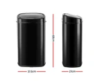 Devanti 58L Motion Sensor Bin Rubbish Automatic Black