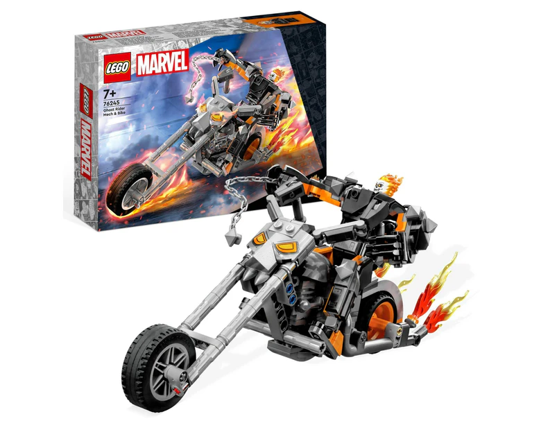 Lego Marvel Ghost Rider Mech & Bike 76245 Building Toy Set; Includes A ...