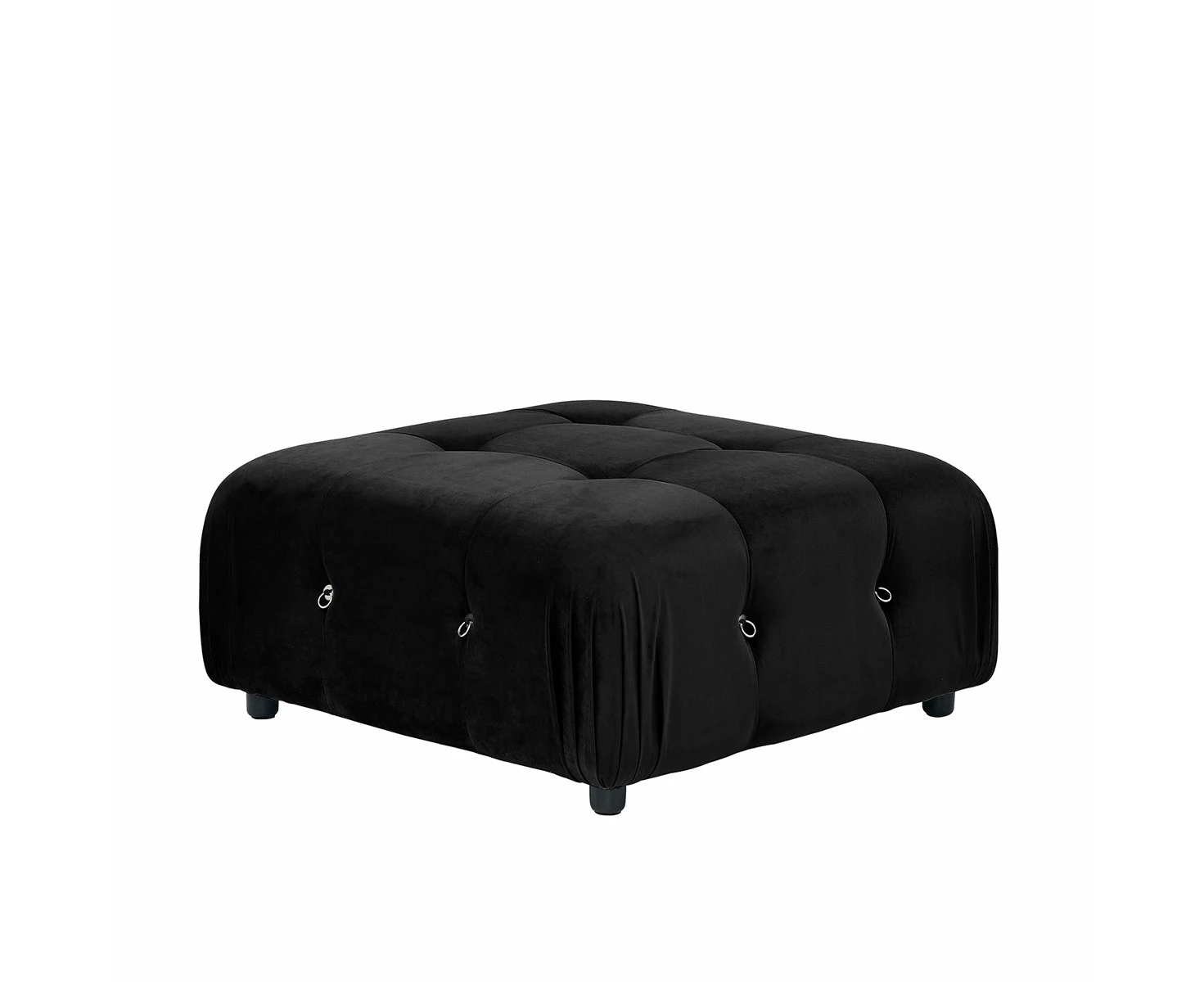 Foret 1pc Sofa Ottoman Modular Sectional Armless Tufted Velvet Couch 5 colors - Black