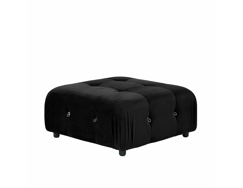 Foret 1pc Sofa Ottoman Modular Sectional Armless Tufted Velvet Couch 5 colors - Black