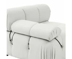 Foret 6 Seater Sofa Modular Arm Ottoman Tufted Velvet Lounge Couch Chaise Beige