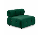 Foret 4 Seater Sofa Modular Arm Ottoman Tufted Velvet Lounge Couch Chaise Green