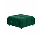 Foret 4 Seater Sofa Modular Arm Ottoman Tufted Velvet Lounge Couch Chaise Green