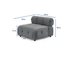 Foret 4 Seater Sofa Modular Ottoman Tufted Velvet Lounge Couch Chaise Dark Grey