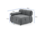 Foret 4 Seater Sofa Modular Arm Ottoman Tufted Velvet Lounge Couch Chaise Green