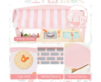 Costway 2 in 1 Pretend Playset Kitchen Toy Wood Role-Play Cooking Set w/Cookware ren Gift Pink