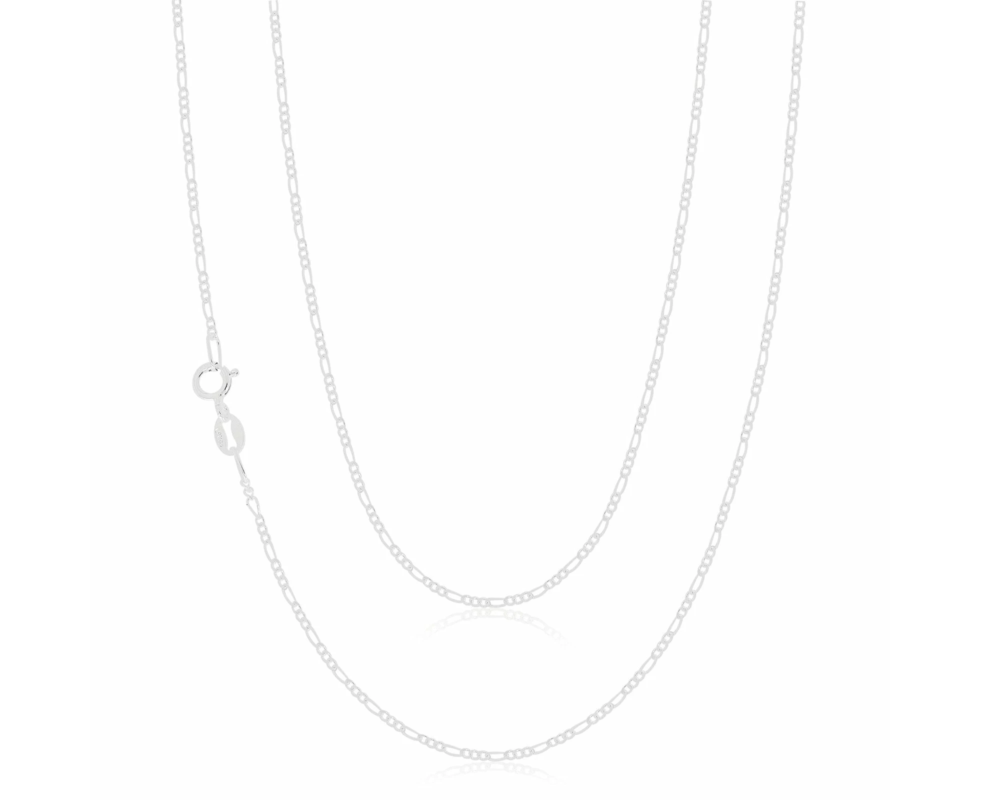 Sterling Silver 45cm 1:3 Figaro Chain