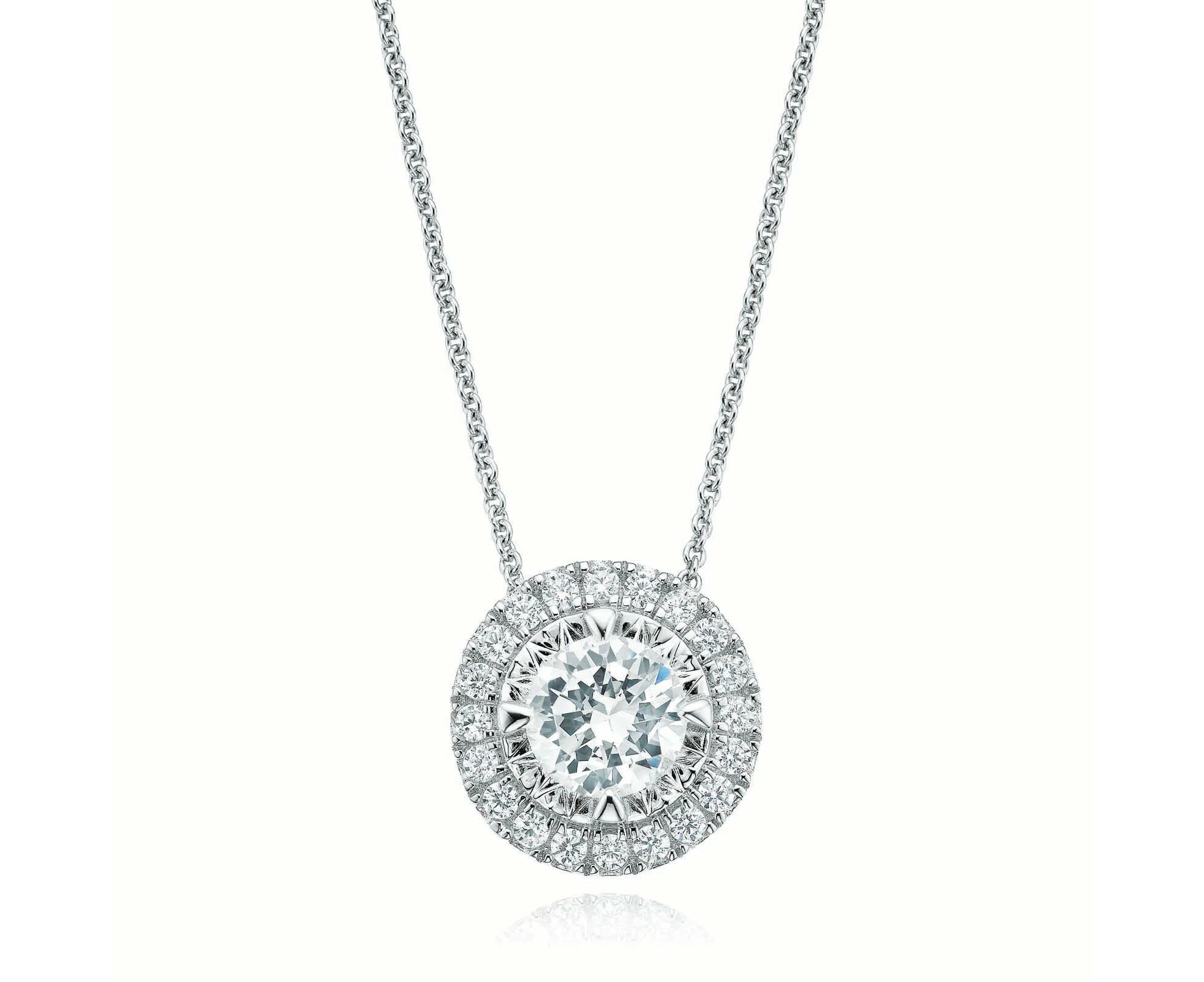 Sterling Silver Cubic Zirconia Halo Pendant