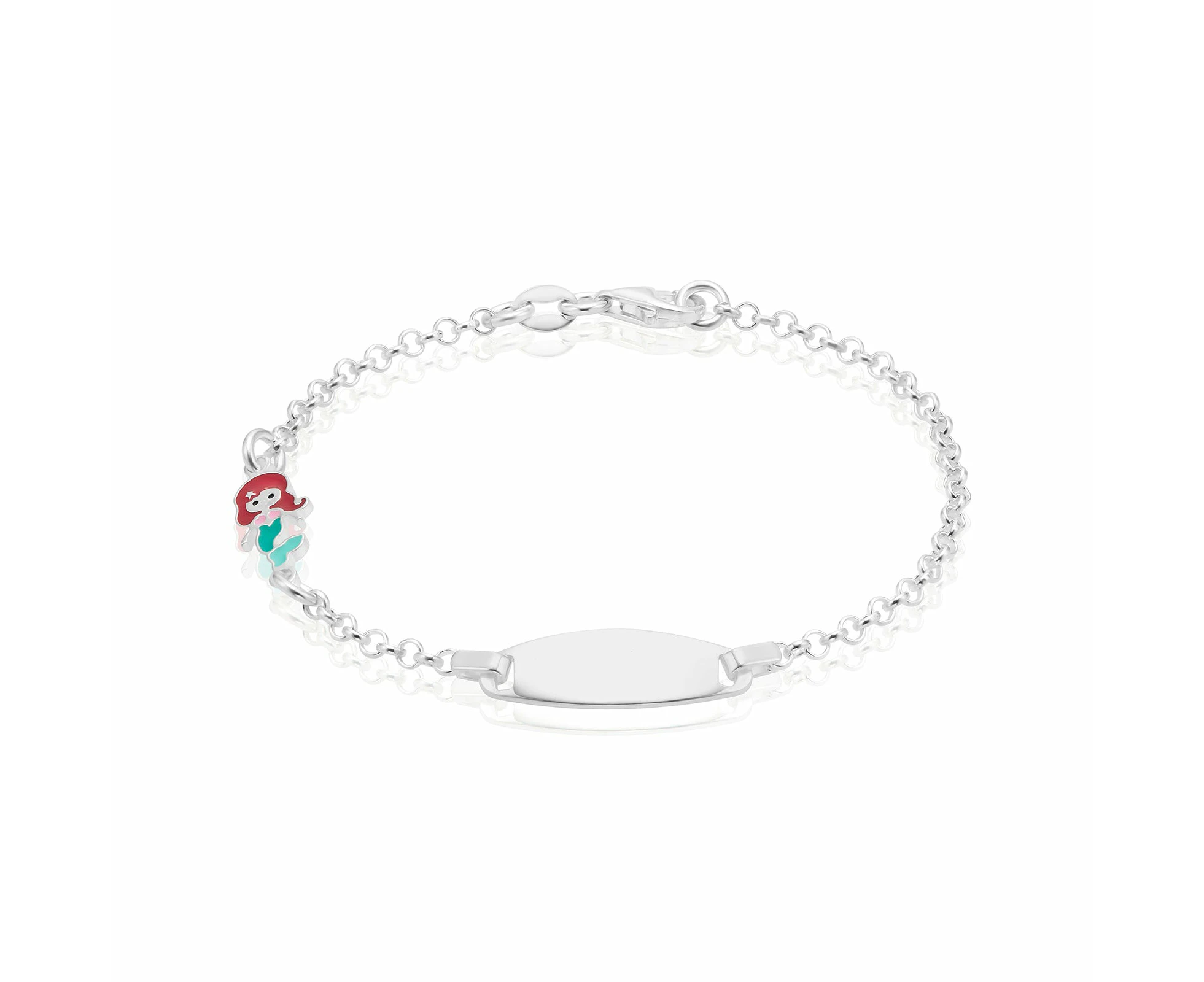 Sterling Silver 16cm Mermaid Enamel Children's Bracelet